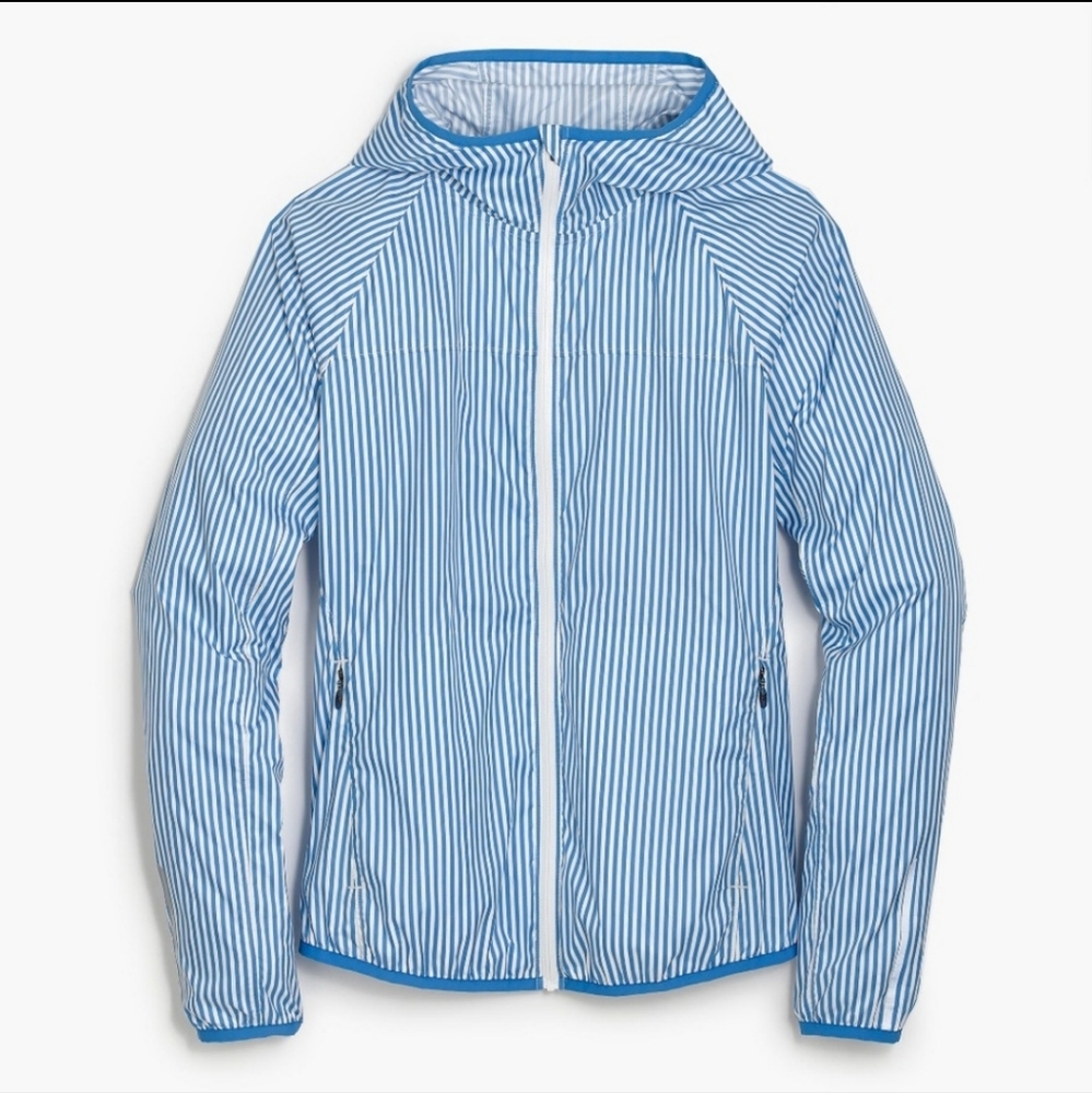 New Balance x J.Crew striped hood windbreaker NWT